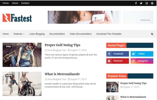 fastest blogger template premium mobile responsive